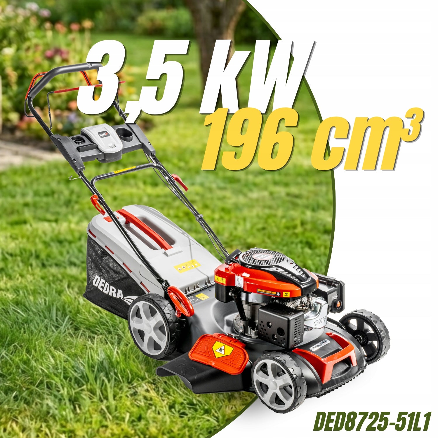 Diesel mower with GT drive LONCIN 196 cm³ 3,5kW Mulching 51cm DEDRA Packaging status original
