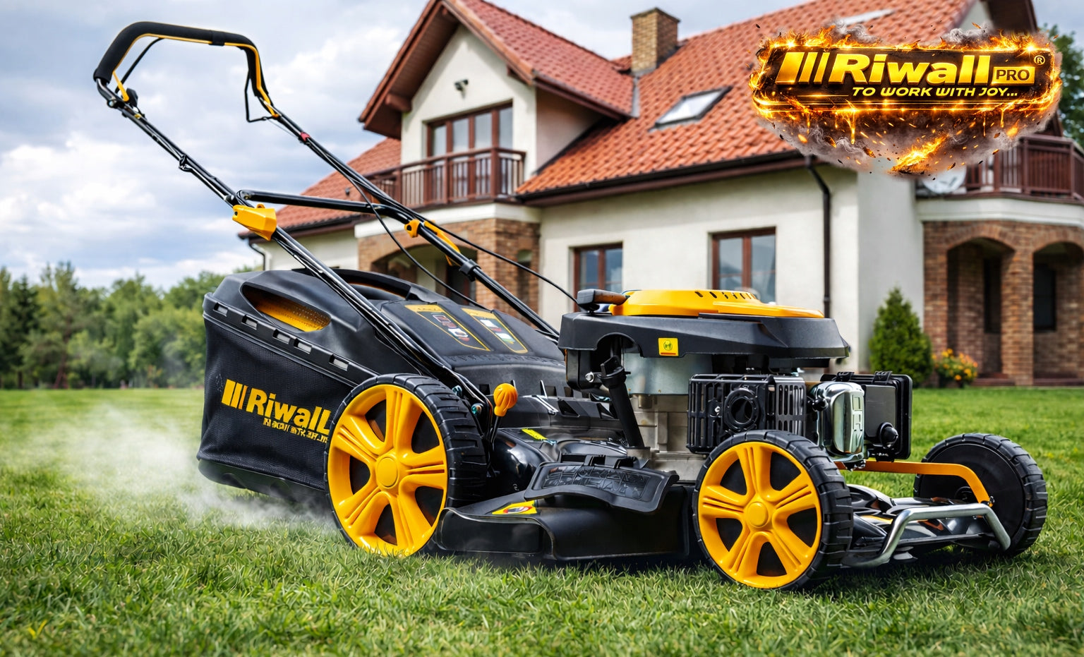 Diesel mower with drive Riwall PRO RPM 5355PL 56cm 5,4HP Mulching Mowing width 53 cm