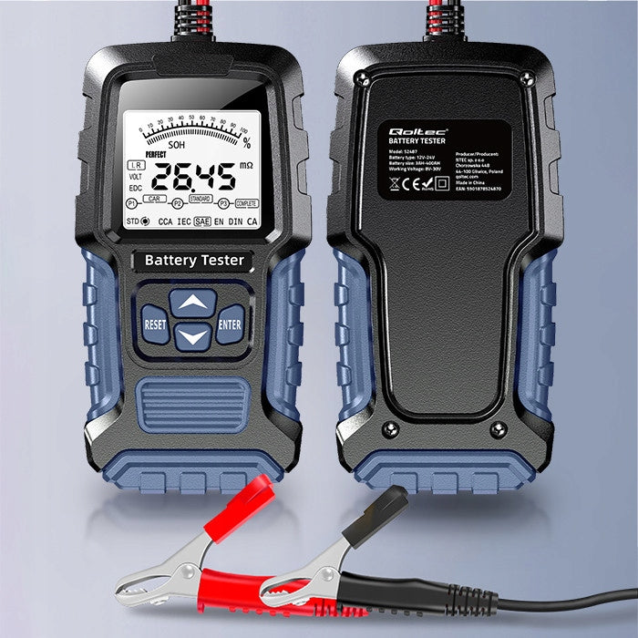 Digital Battery Meter Tester With LCD Display 12V 24V 3Ah-250Ah Brand Qoltec