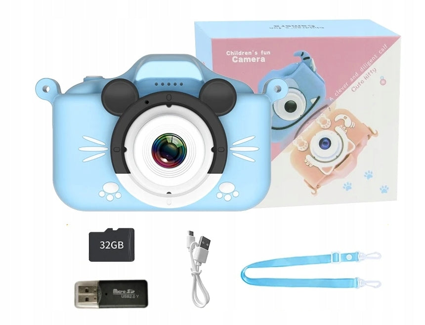 Digital Camera Kids Camera + SELFIE + MEMORY CARD 32GB + PINK Packaging status original