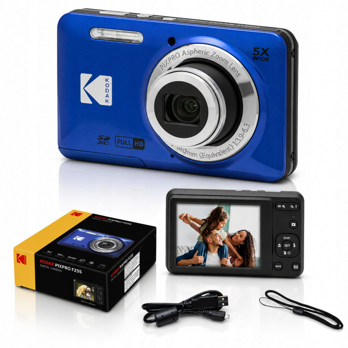 Digital Camera Kodak PIXPRO FZ55 16MP Zoom 5x Full HD Compact Blue