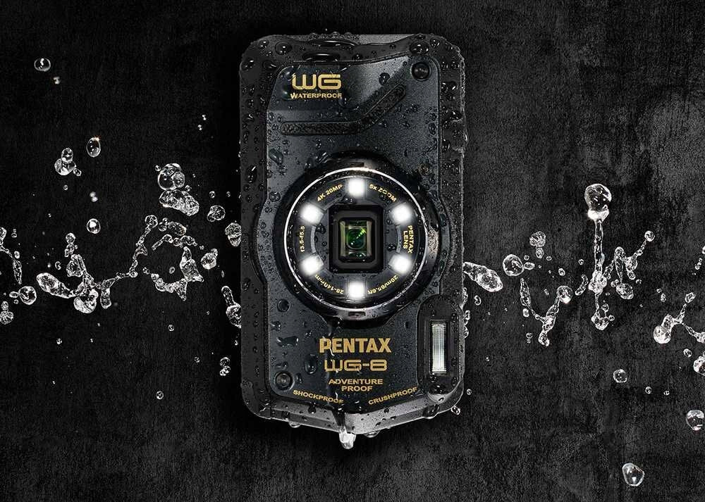 Digital Camera PENTAX WG-8 Black Flash built-in