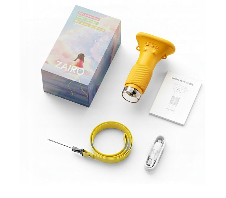 Digital Microscope LED LCD Magnification 1000x Pocket Set Yellow Packaging status original