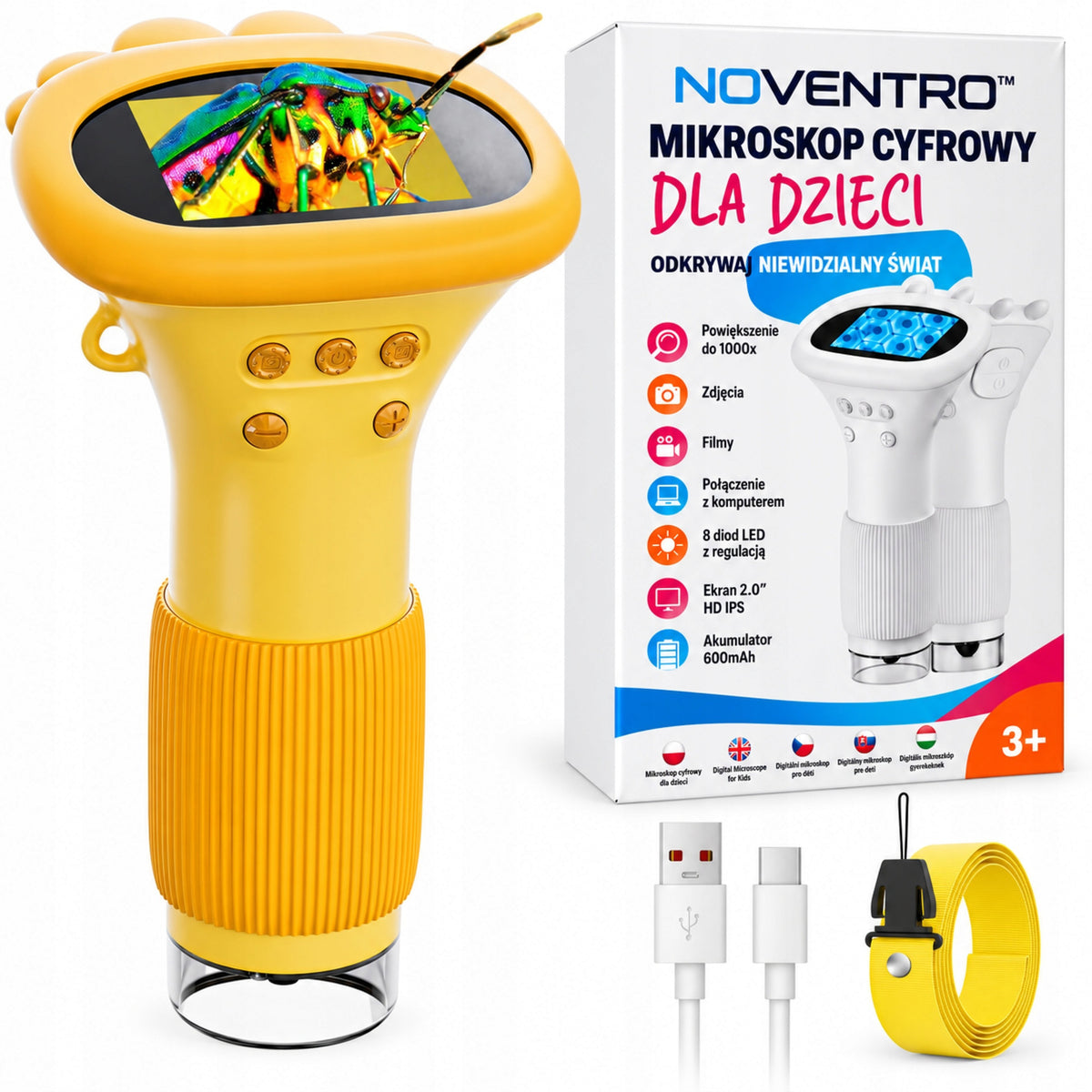 Digital Microscope Pocket LED Screen HD – Educational Kit for Kids