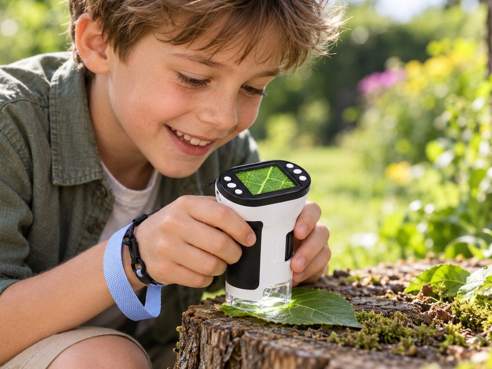 Digital Microscope for Children 1000x Screen 2" LED Camera Polish Menu ES Brand Jokomisiada