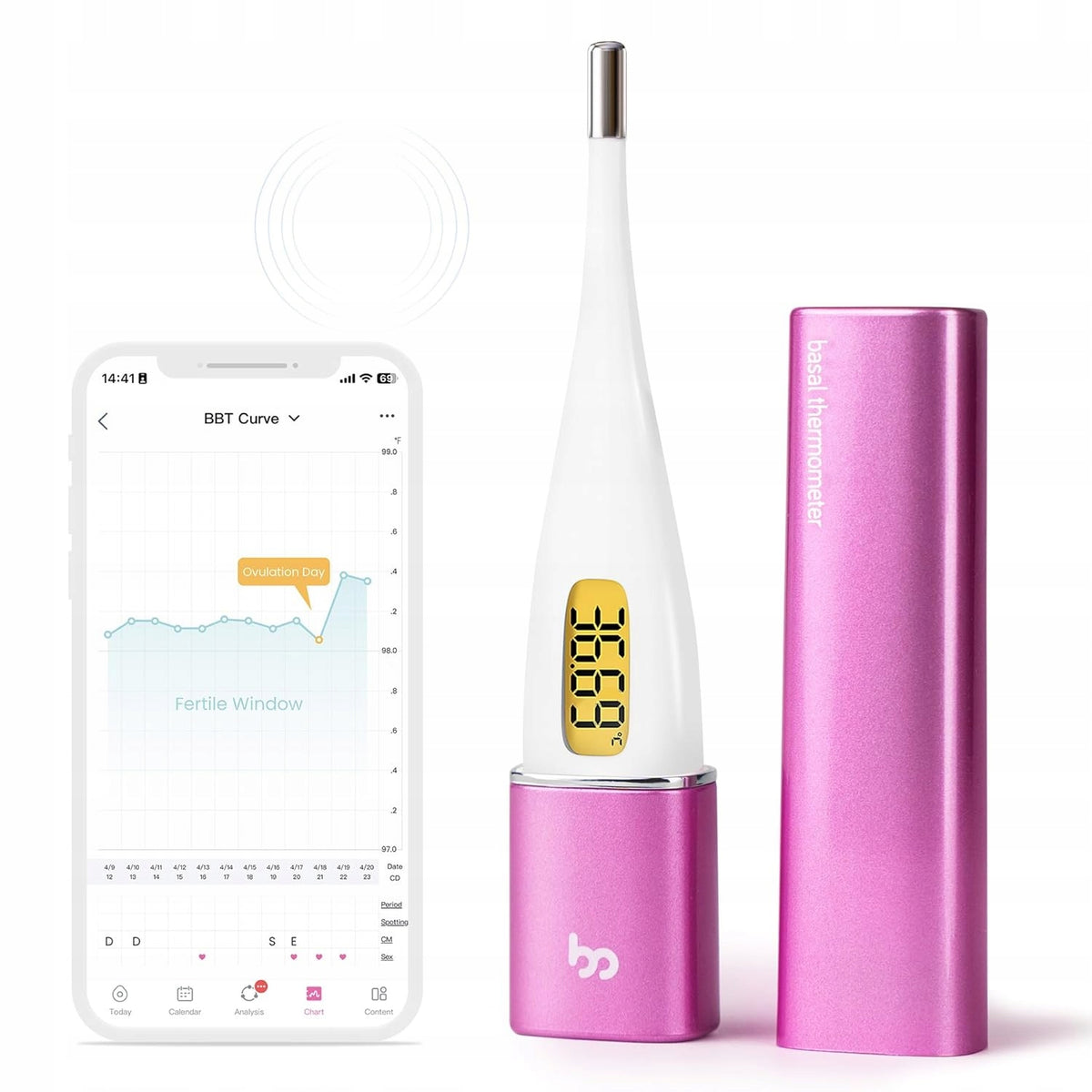Digital basalt thermometer with ovulation cycle control application