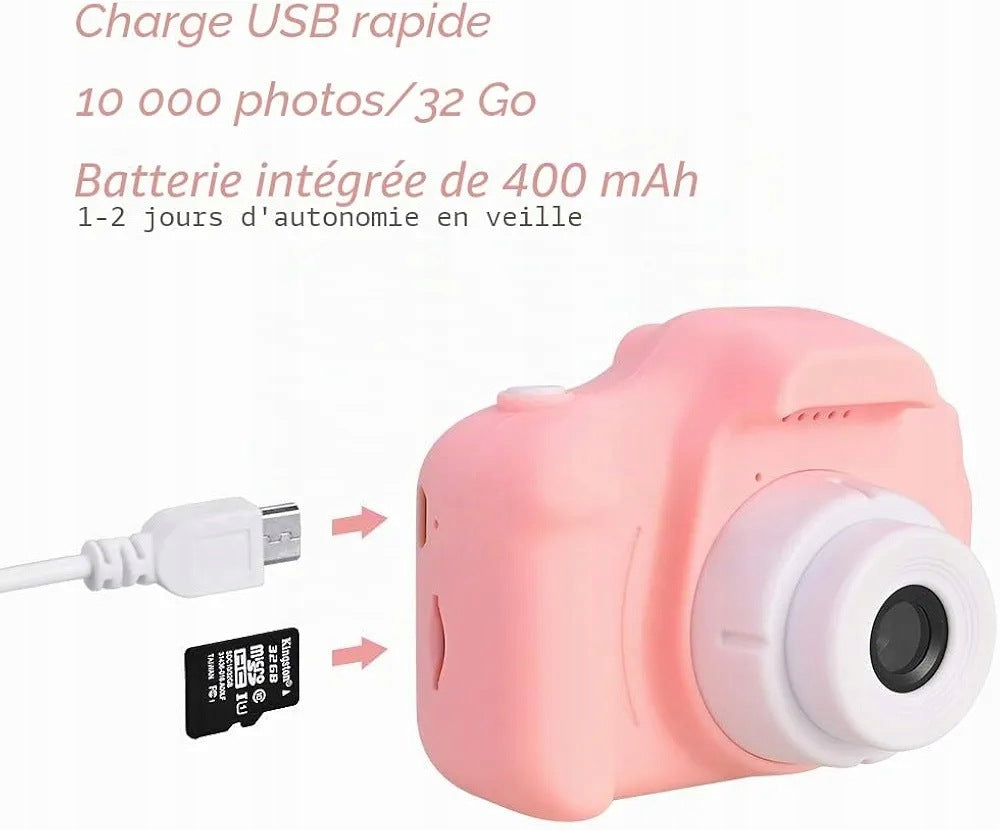 Digital camera for children Pink plus 32GB flash drive card Manufacturer code Aparat fotograficzny dla dzieci cyfrowa mini
