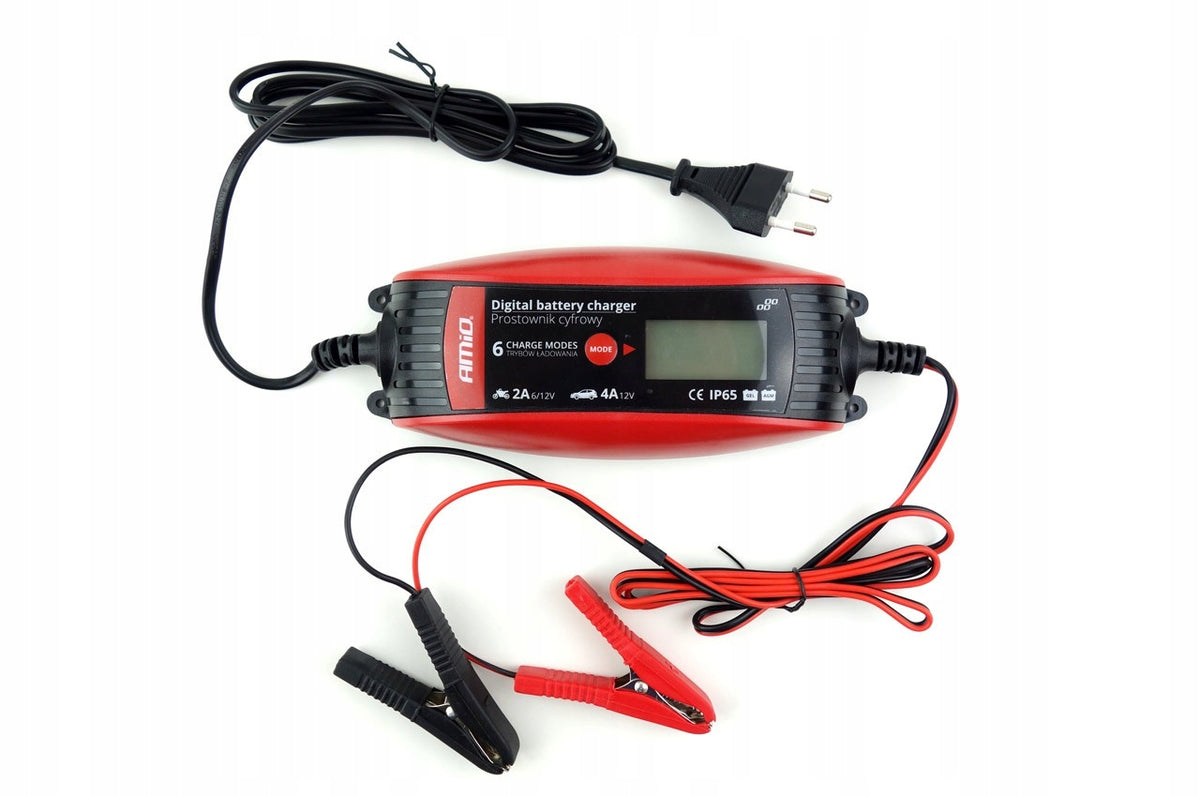 Digital rectifier battery charger 6V 12V - 2A 4A - AMIO-02088 Brand Amio