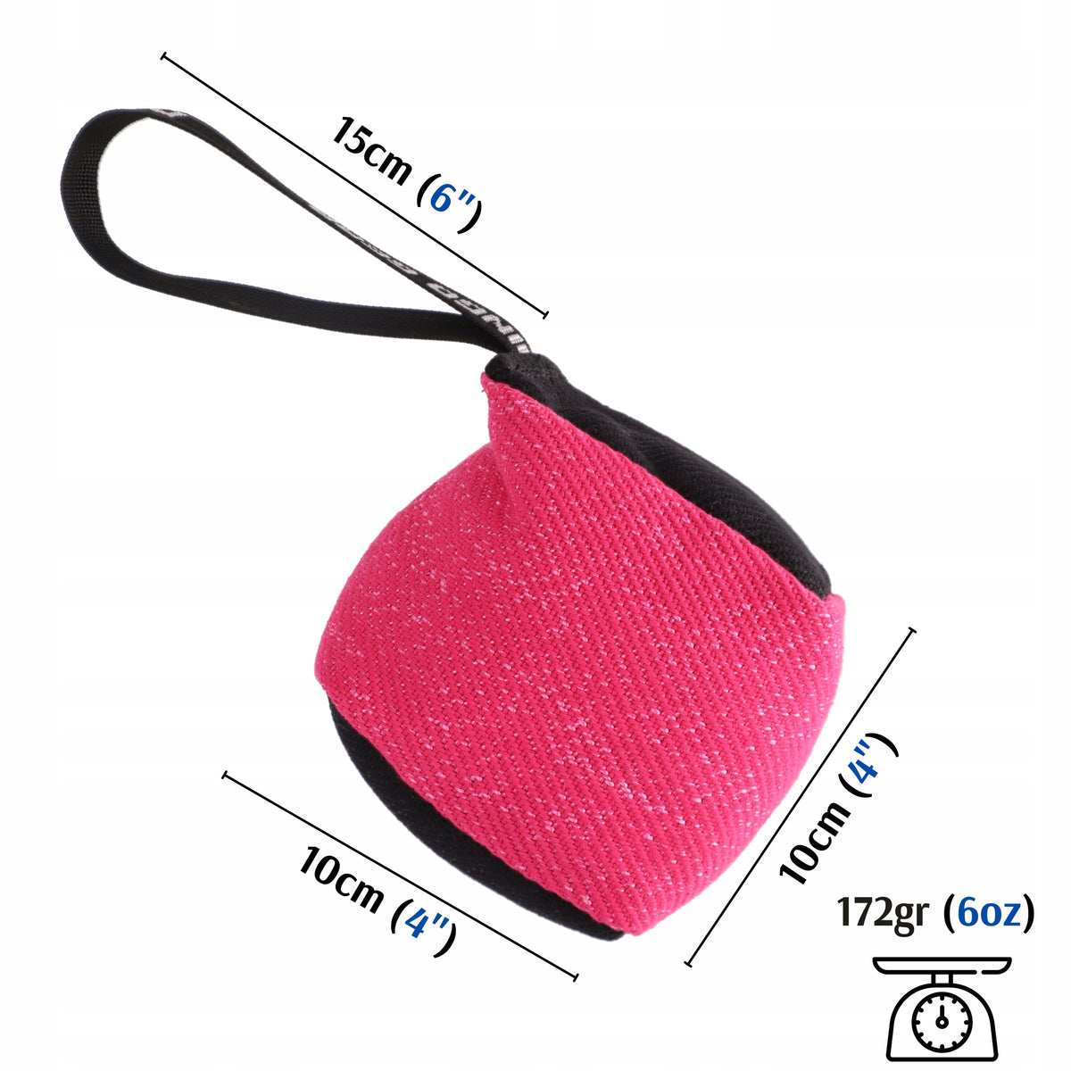 Dingo Gear Tug Toy made of ring material with handle 10x10 cm "cube" roses EAN (GTIN) 5904760027756