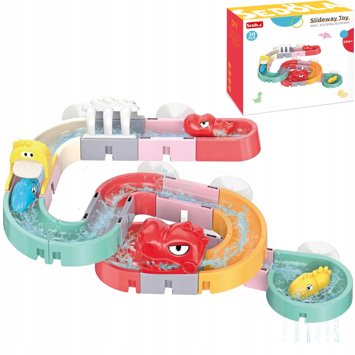 Dino Water Track for Bath Ball DIY 30 el. Sensory Toy