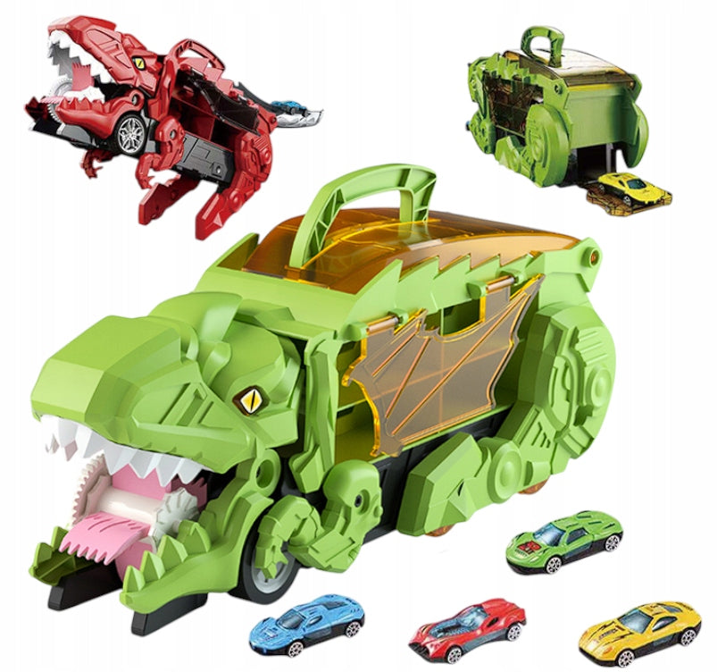 Dinosaur Truck with 4 Cars Transformation Ramp Transporter Children Packaging status original