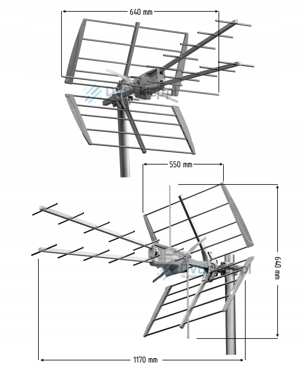 Directional antenna Televes V+ MIX DVB-T2 U/V with amplifier 149011 Manufacturer code 149011