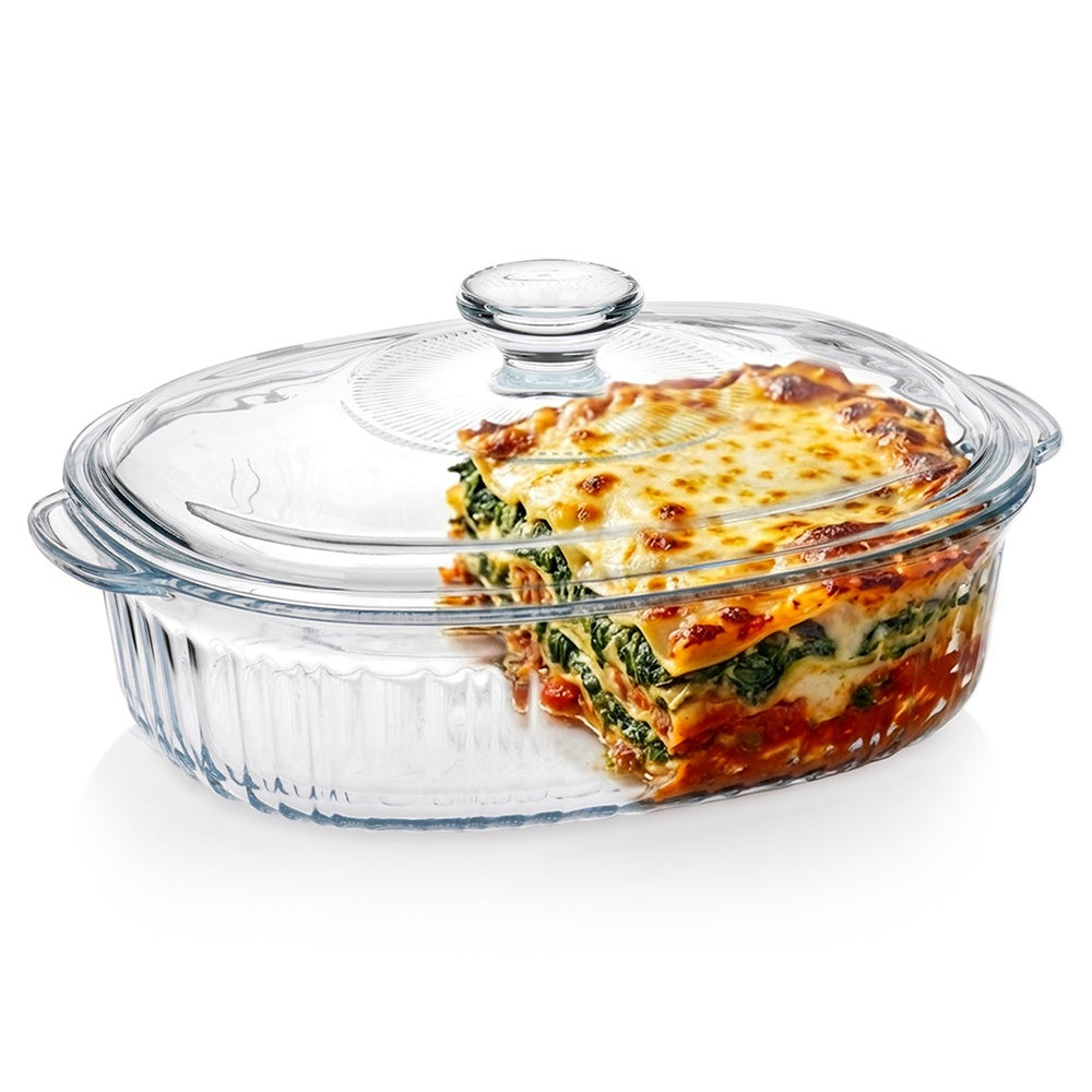Dish HEAT RESISTANT glass pan baking lid 1,6L