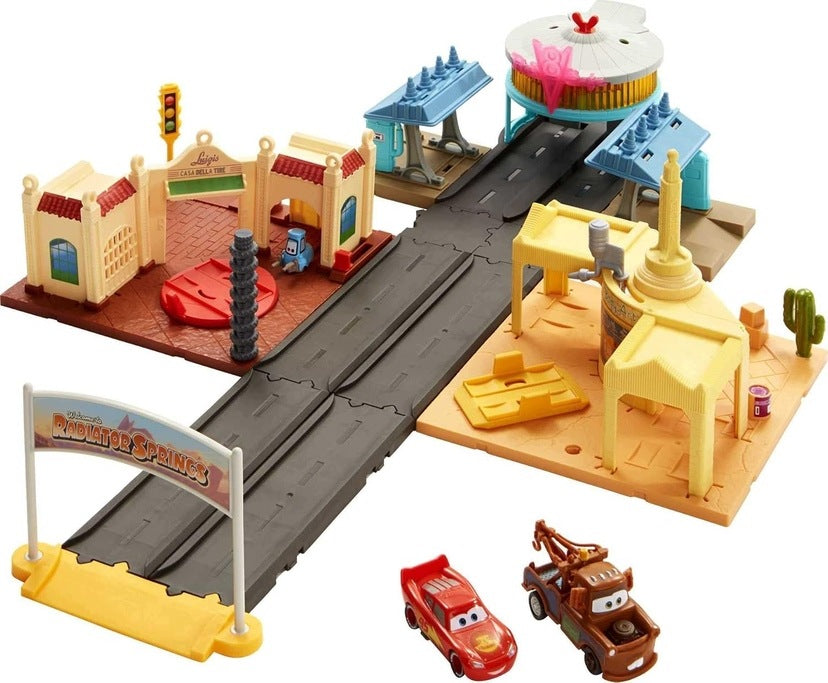 Disney Pixar Cars Radiator Springs Track 3 CARS Lightning McQueen AKC 4+ Brand Mattel