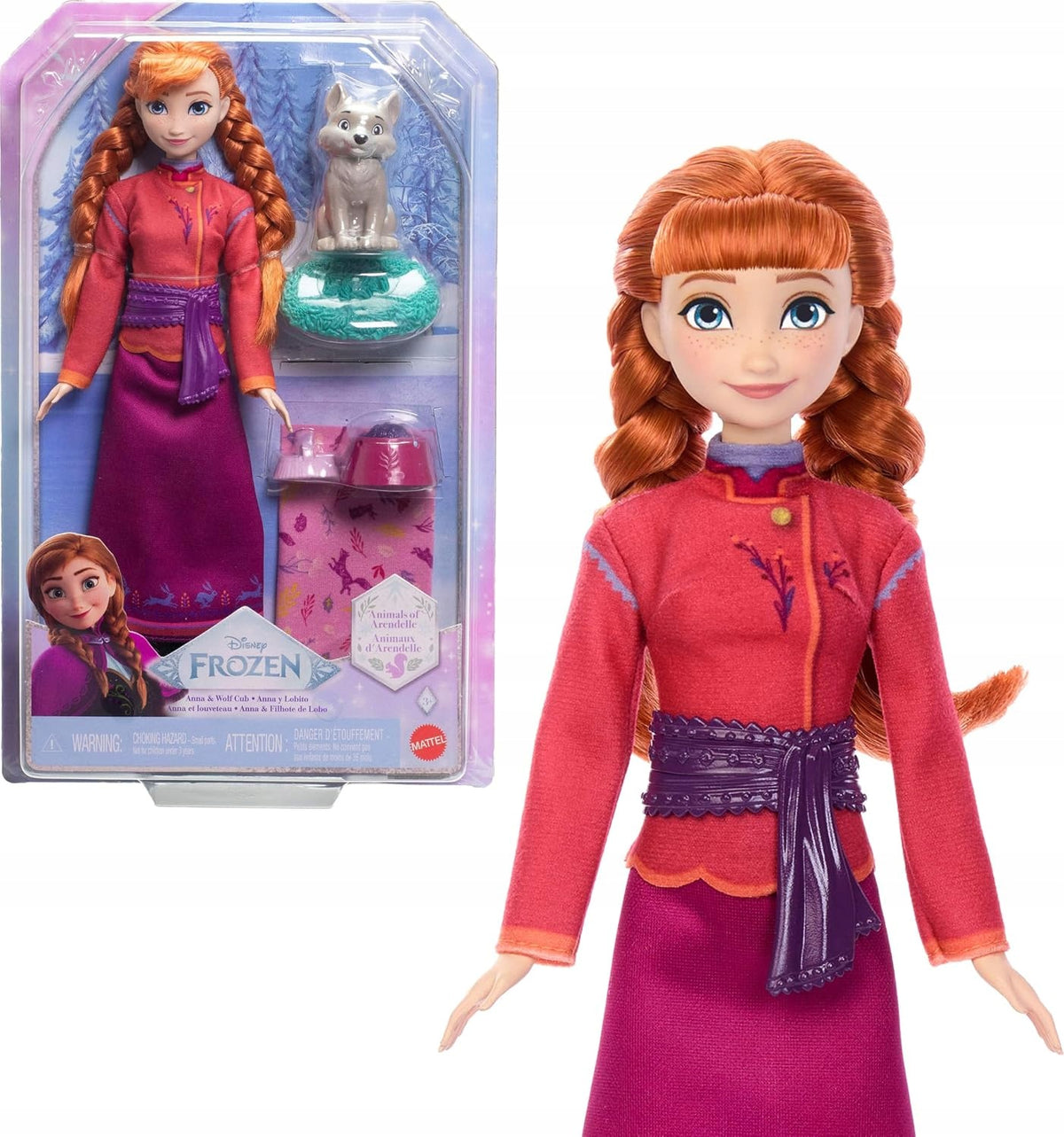 Disney Princess Anna 29 cm Doll with Wolf Frozen Accessories JFG17