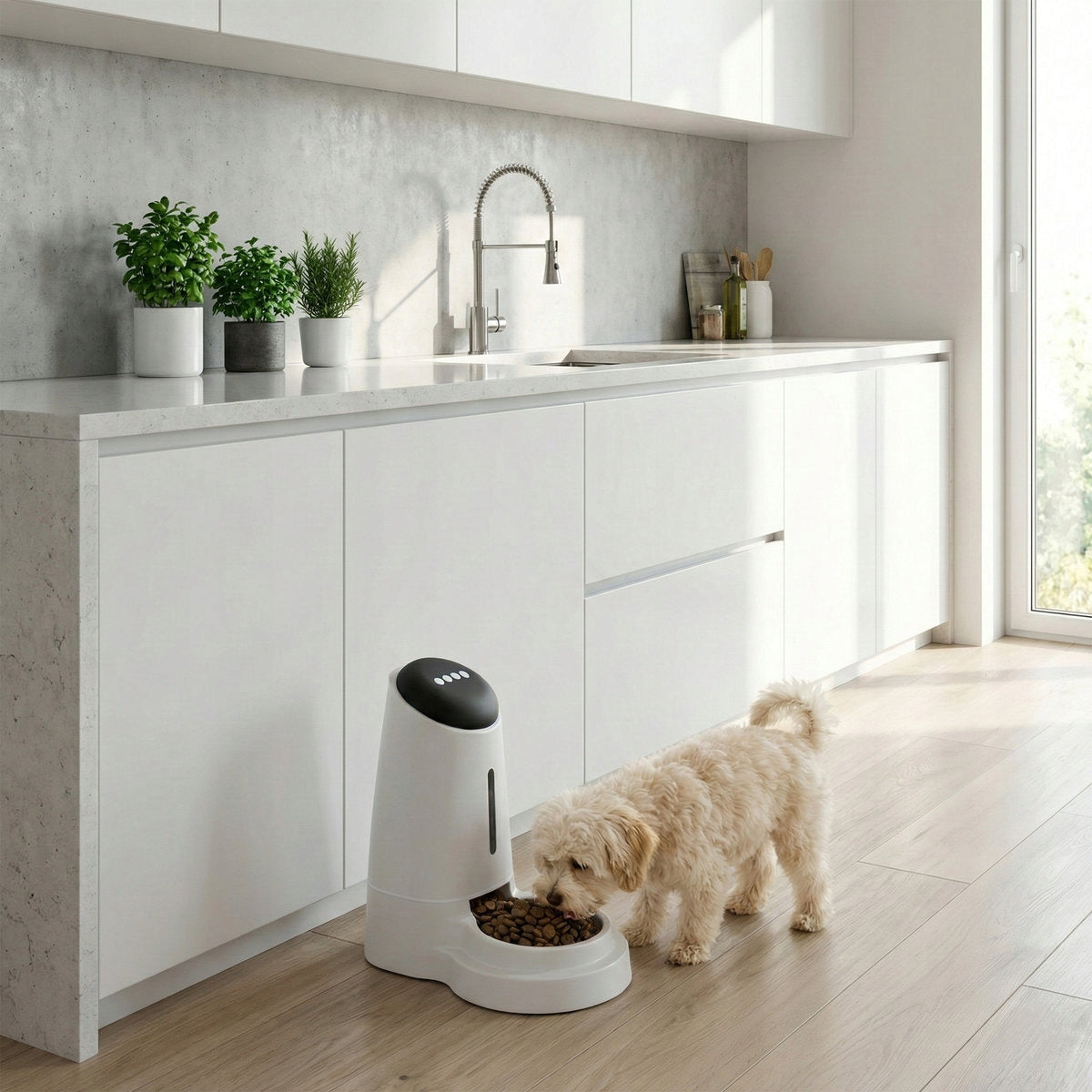 Dispenser Food Feeder PetPortion Miloo Pets Gravity For Dog and Cat Manufacturer code PetPortion dozownik karmy - white (ML-AK04W)