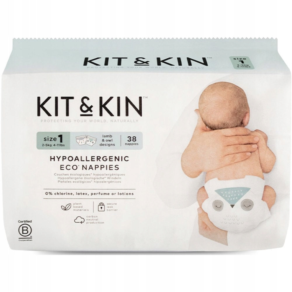Disposable Diapers Size 1 for infant 38 pcs. 2-5 kg Kit&Kin