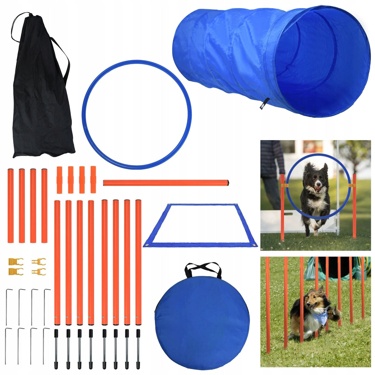 Dog Agility Set Dog Training Fence Set Dog Training Course Obstacle Tun