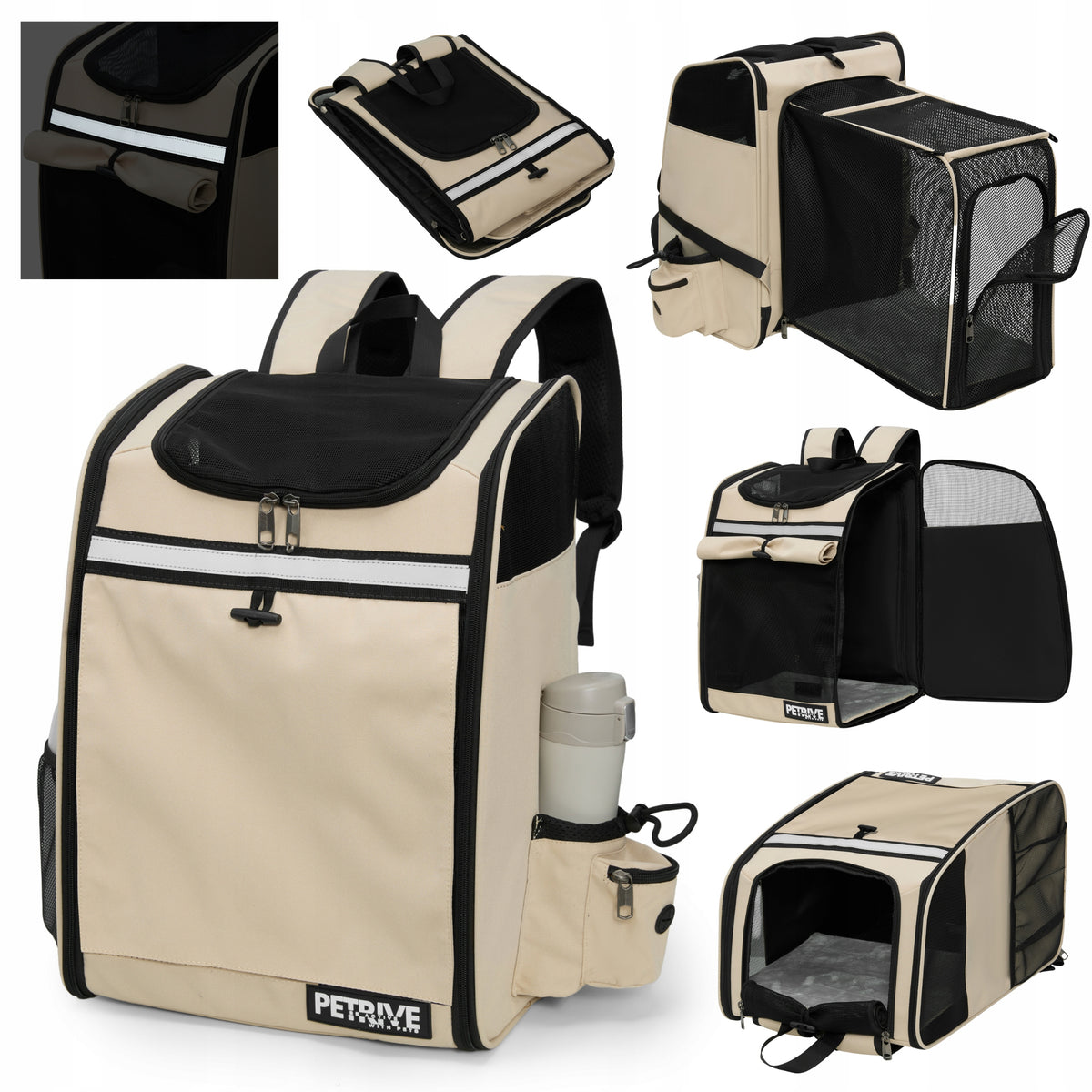 Dog Backpack, MAXICARRY XL Expandable Cat Transporter up to 12 kg