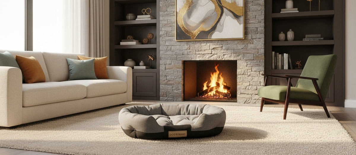 Dog Bed 75x50 cm Personalized Waterproof Grey Brand BuySpace