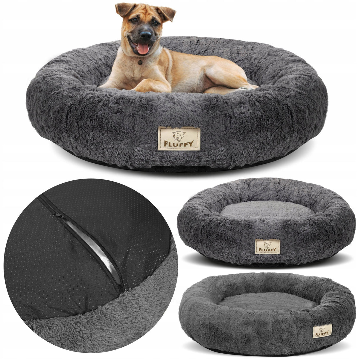 Dog Bed Cat Cloud Shaggy Bedding Removable Cover 100 cm