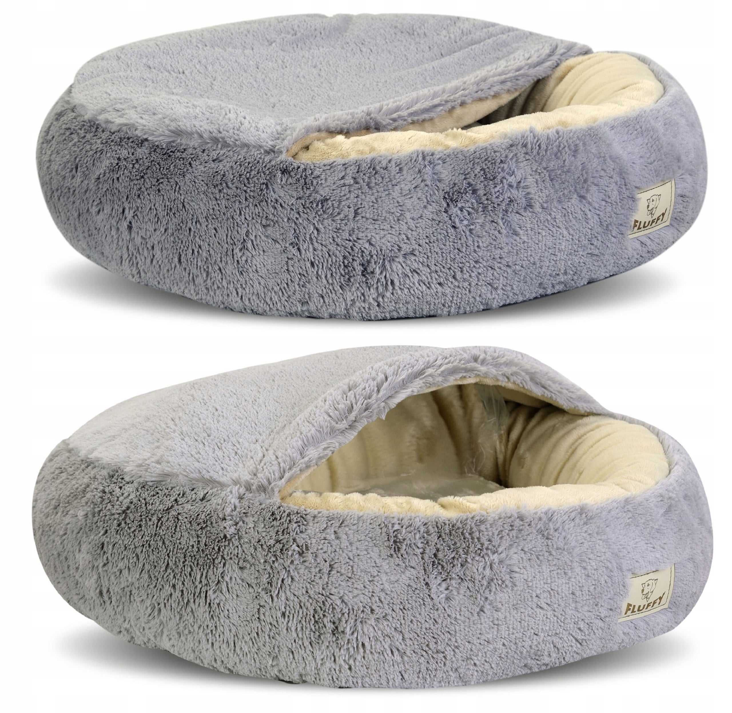 Dog Bed Cat Shaggy Bedding Basket With Canopy Grey 70 cm EAN (GTIN) 5905913033099