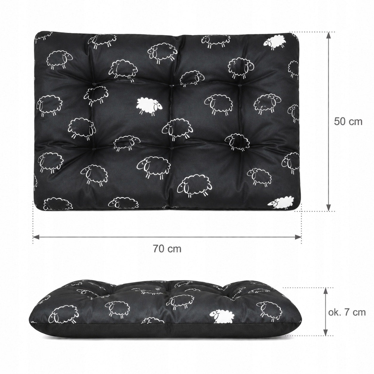 Dog Bed WATERPROOF Comfortable Cushion Playpen Couch Mat 70x50 SHEEP Packaging status original