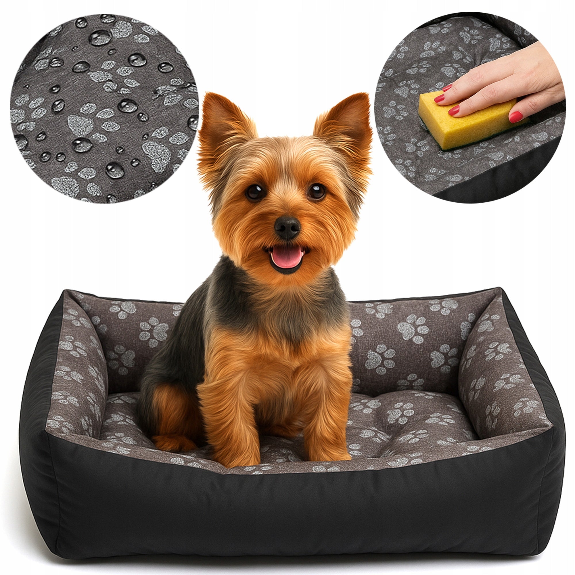 Dog Bed WATERPROOF Couch 70x55 Removable Paw Pillow LEN