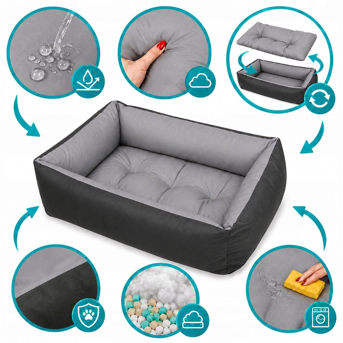 Dog Bed WATERPROOF Couch Playpen 70x55 Removable Cushion Steel Manufacturer code Legowisko dla psa kota posłanie kanapa mata