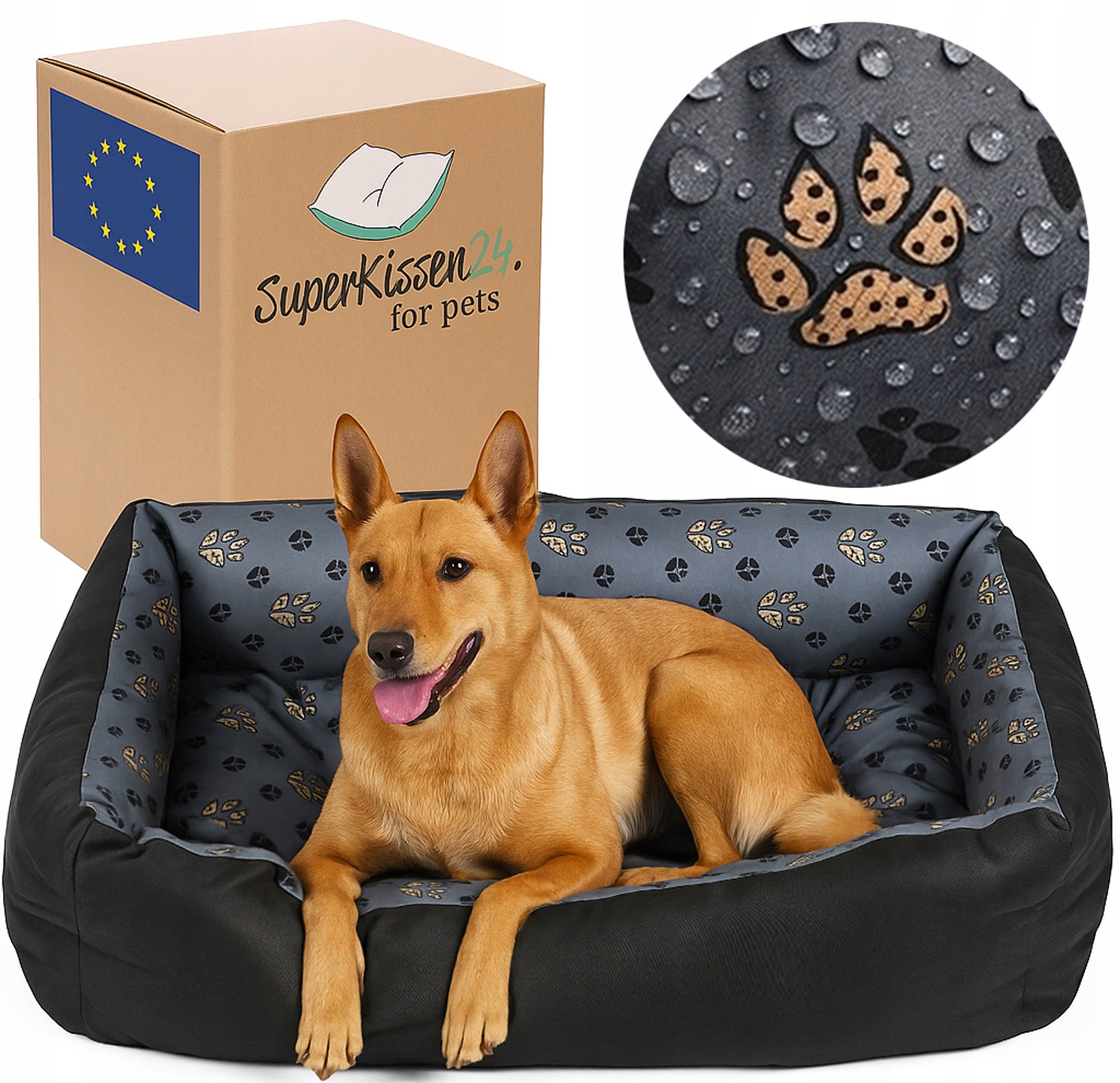 Dog Bed WATERPROOF Couch Soft Comfortable Pillow 120x90 PAWS