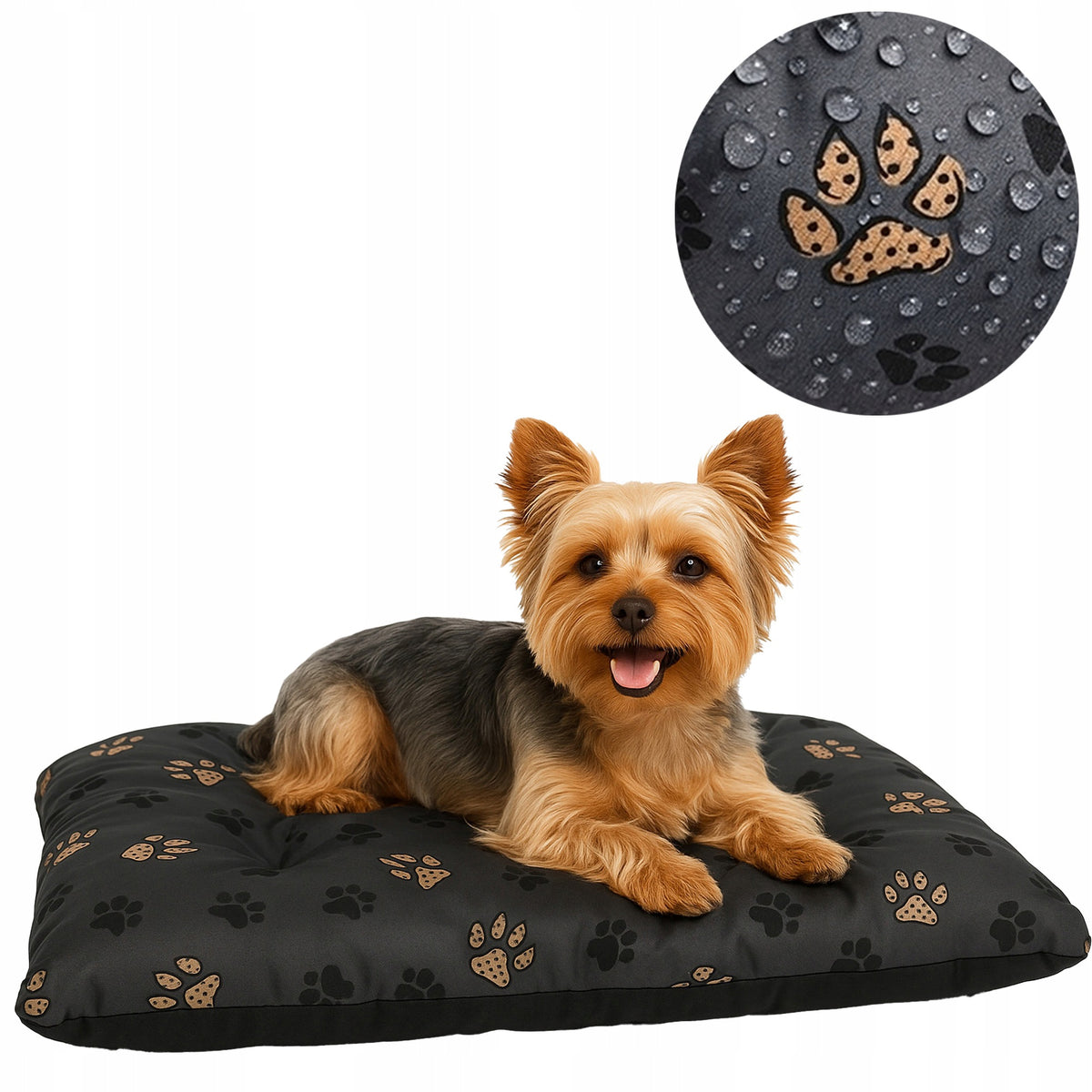 Dog Bed WATERPROOF Cushion Bedding Soft Mat 55x40 PAWS