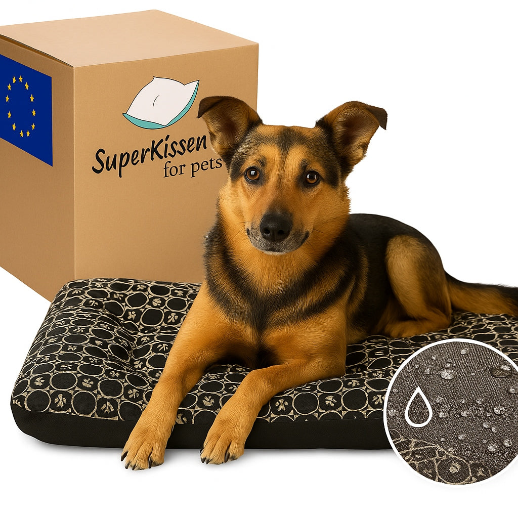 Dog Bed WATERPROOF Pillow Soft Bedding 100x70 LOUIS BLACK Packaging status original