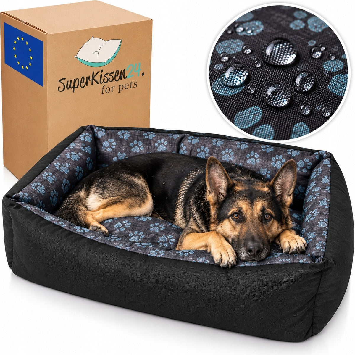 Dog Bed WATERPROOF Sofa EASY CLEANING Couch 120x90 PAWS LINEN