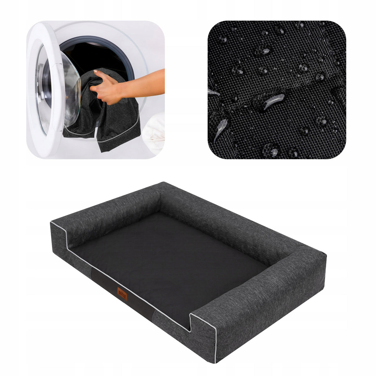 Dog Bed, XL 100x65 cm, Waterproof, Pull-down Cover