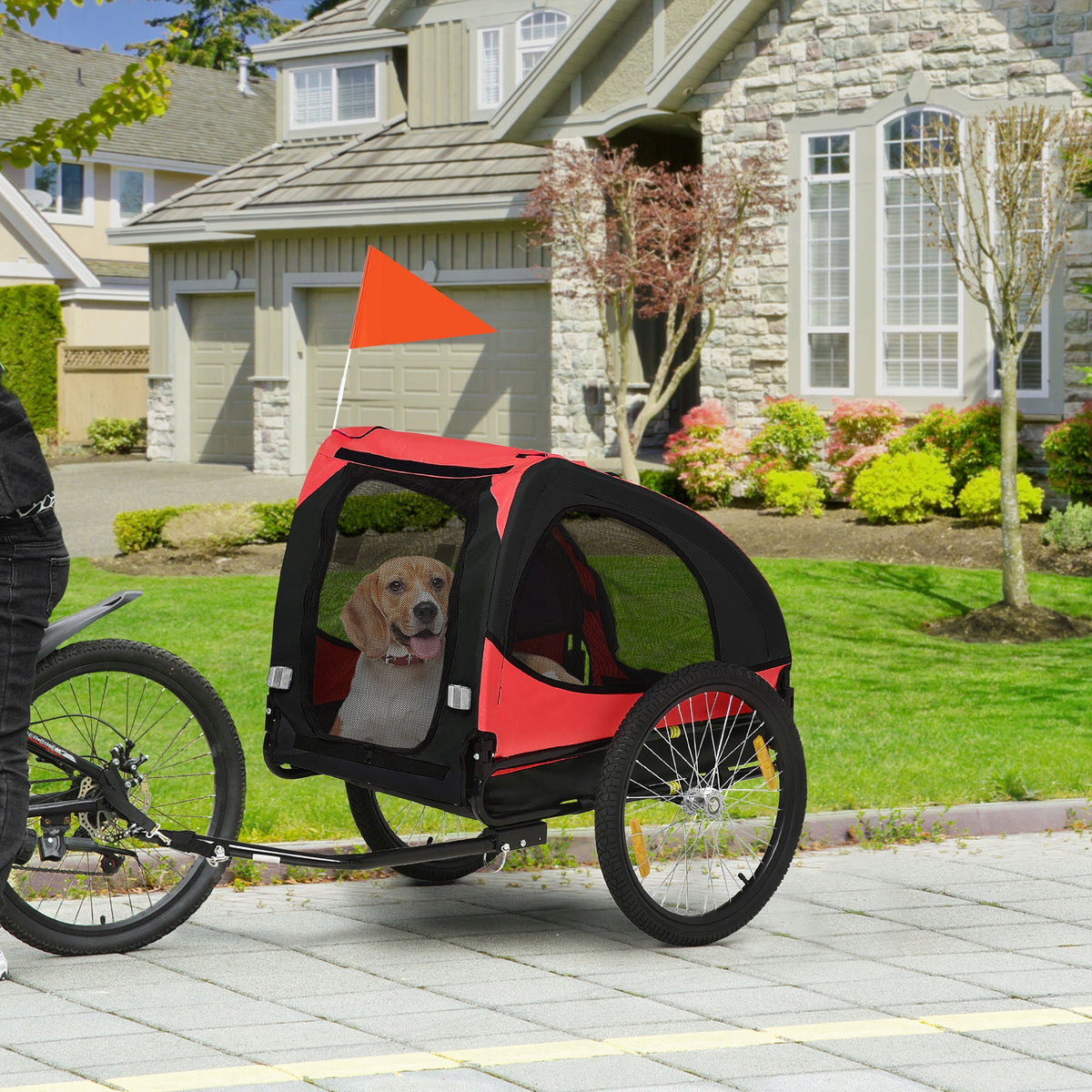 Dog Bicycle Trailer, Folding, Red, 2 in 1 Manufacturer code PawHut