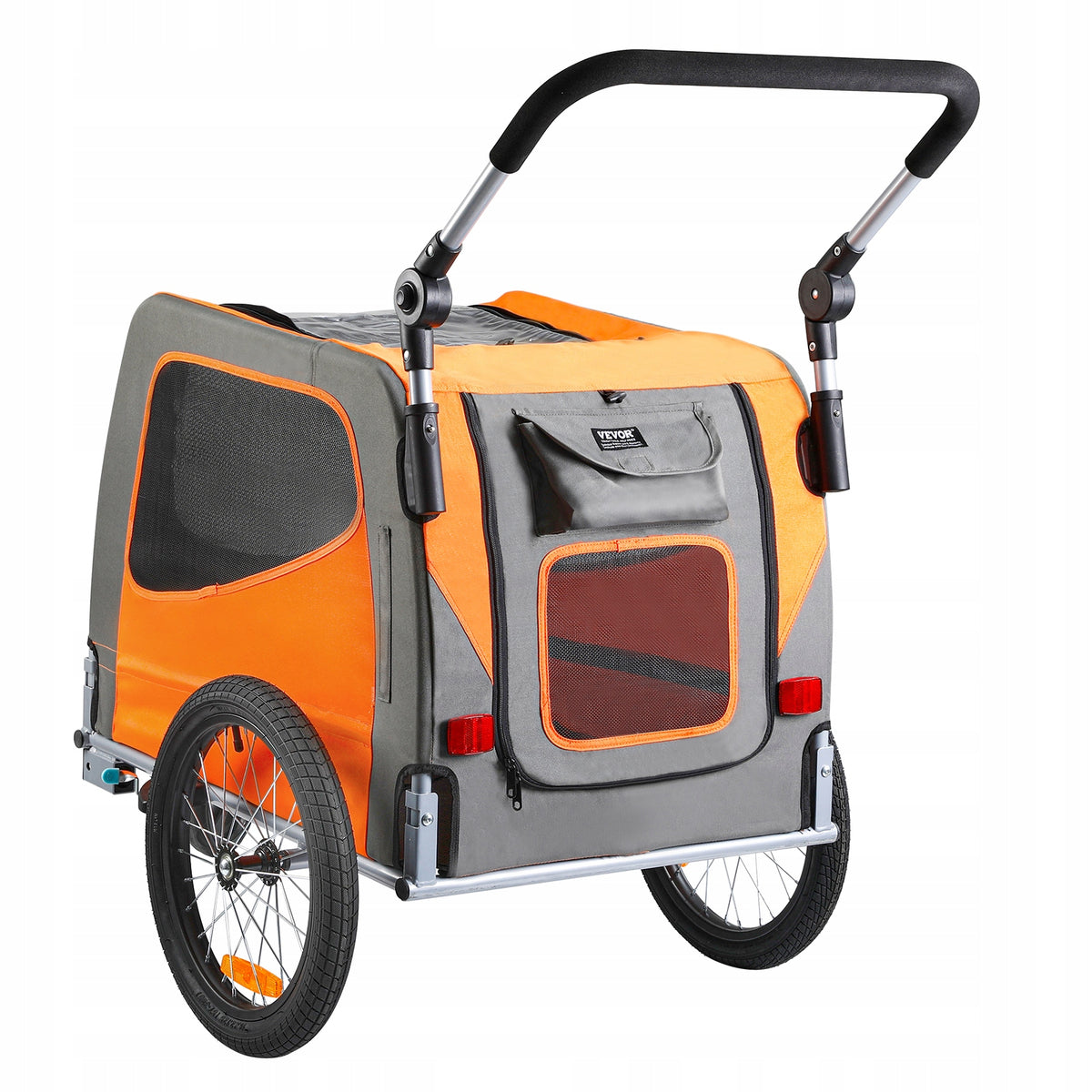 Dog Bike Trailer 66 lbs 2-in-1 Folding Quick Release Wheels Orange Gray EAN (GTIN) 197988272892