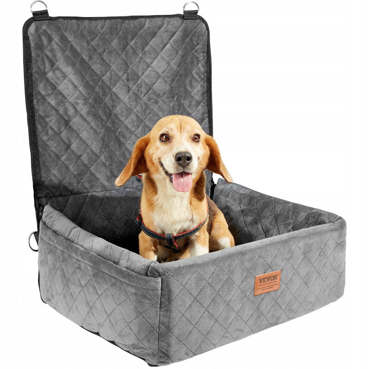 Dog Booster Car Seat Pet Car Seat for Small Medium Dog up to 40 lbs Gray