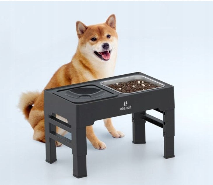 Dog Bowl Double Non-Spill Metal Adjustable on Stand 2in1 Manufacturer code miska metalowa niechlapiąca