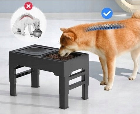 Dog Bowl Double Non-Spill Slowing Adjustable on Stand 2in1 Manufacturer code miska spowalniająca niechlapiąca