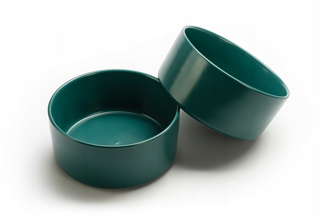 Dog Bowl Large Ceramic 850ml Ø 15,5cm Green For Food Water Stable Packaging status original