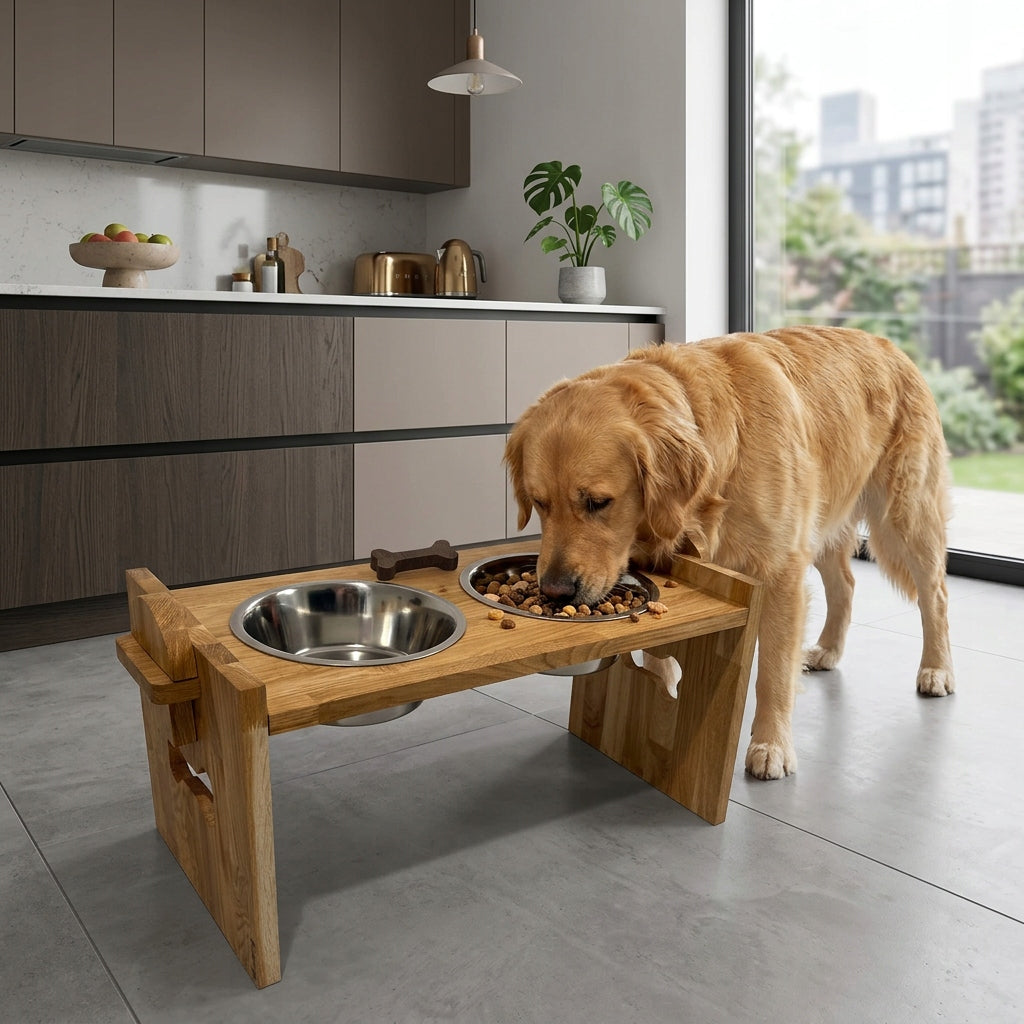 Dog Bowl on Wooden Stand Bowl Stand on XXL Stand