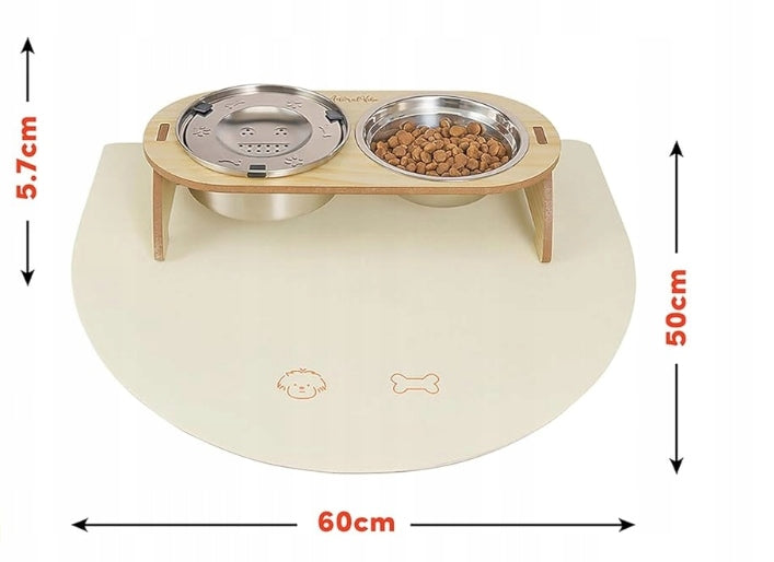 Dog Bowl on Wooden Stand Double Set 2x1L Metal Anti-CHLAP Manufacturer code X0022Y4CEP