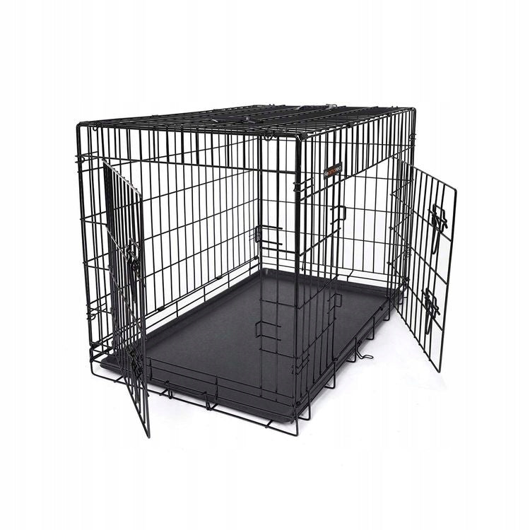 Dog Cage, Folding, 107 cm, 2 doors, XL, Black