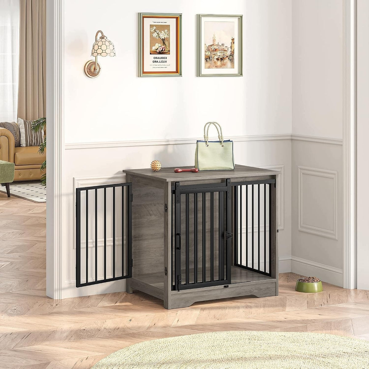 Dog Cage Furniture Playpen House Transporter Wooden With Doors Brand no brand