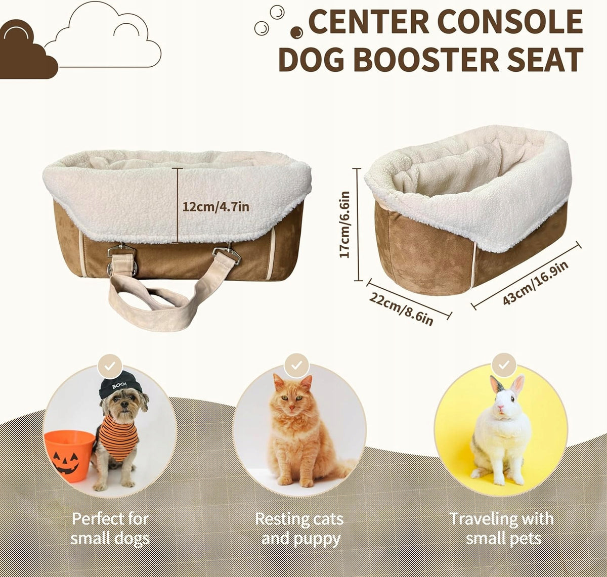 Dog Car Seat, 45x22x27CM, Suitable for Cats and Dogs Manufacturer code TT0031054K0062974