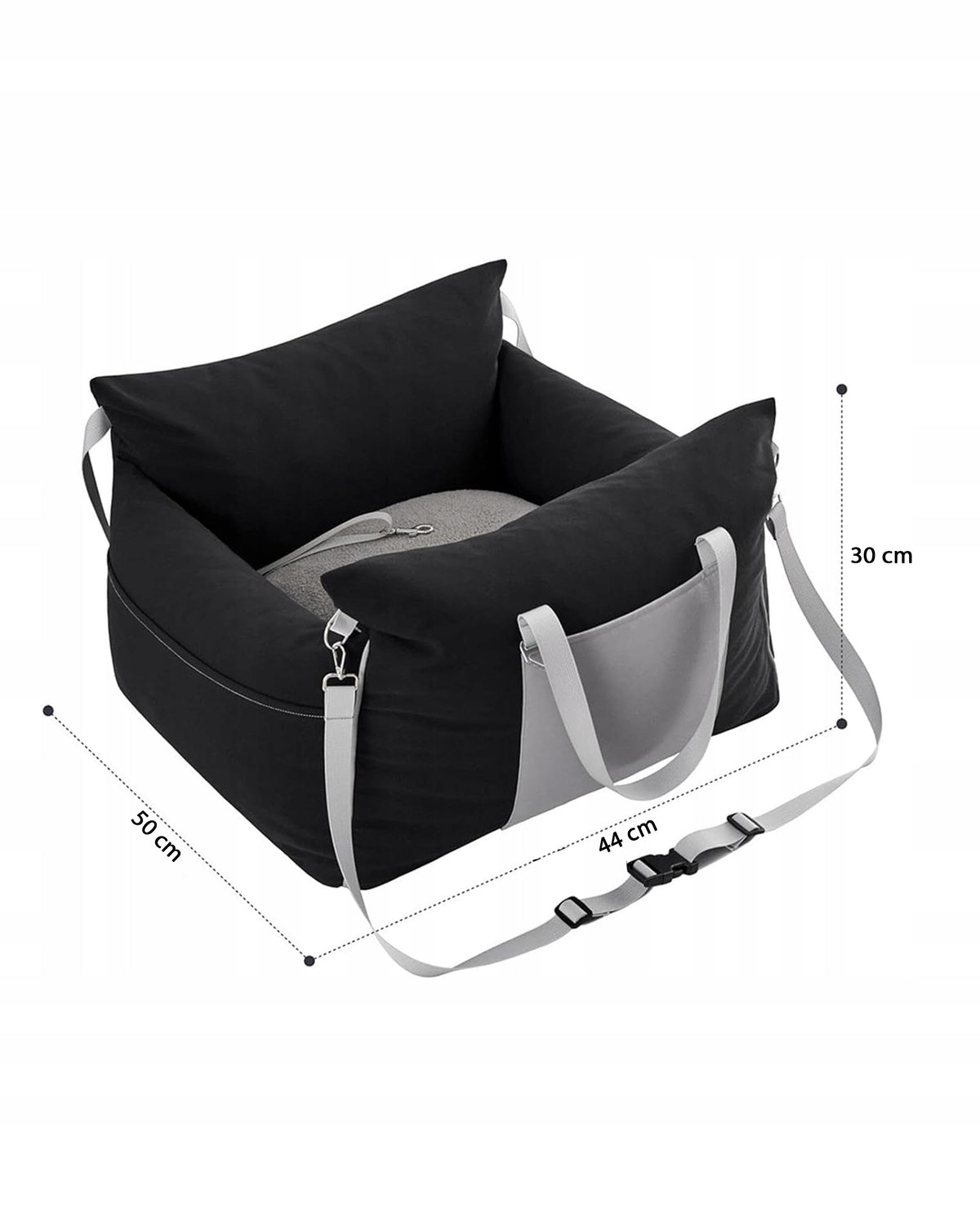 Dog Car Seat Transporter Cat Grey with Clasp Bed Manufacturer code Kojec do Auta dla Psa Kota Miękki L
