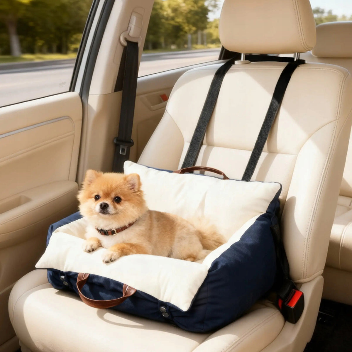 Dog Car Seat with Safety Belt, Removable Pawhut Packaging status original
