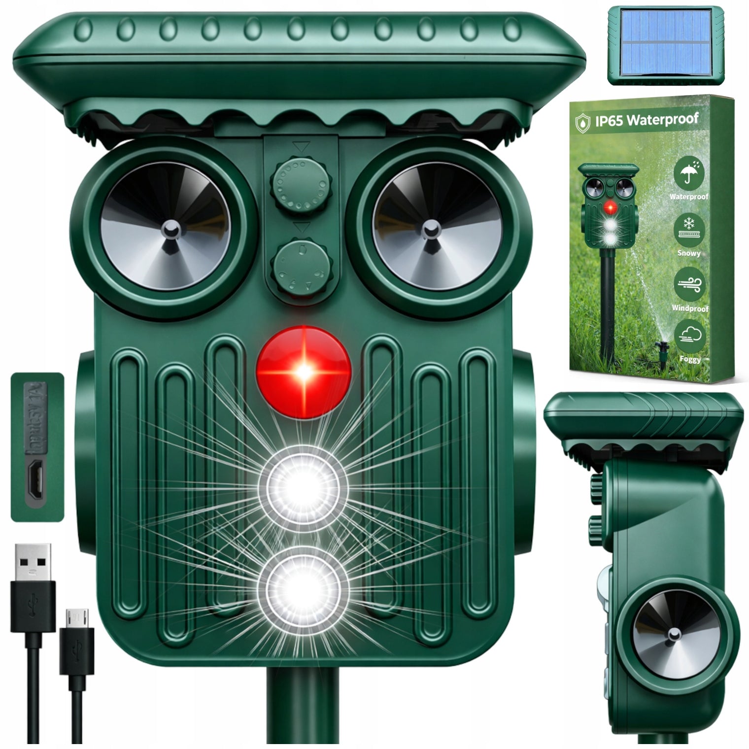 Dog Cat Repellent BIRDS WILD BIRD CAT DOGS 10in1 SOLAR RECHARGEABLE