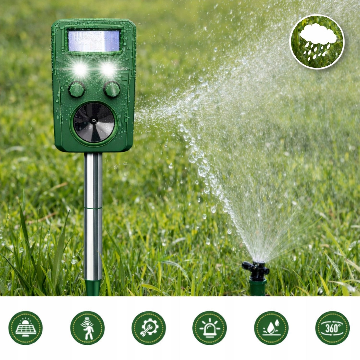 Dog Cat Repellent BIRDS WILD BIRD CAT DOGS 9in1 SOLAR +BATTERY Certificates of conformity CE
