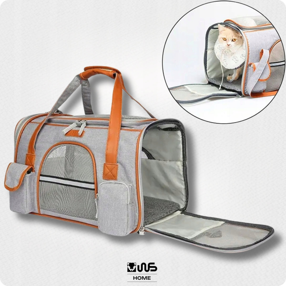 Dog Cat Transporter 50x30x30 Grey Oxford Ventilation Lightweight up to 8 kg Packaging status original